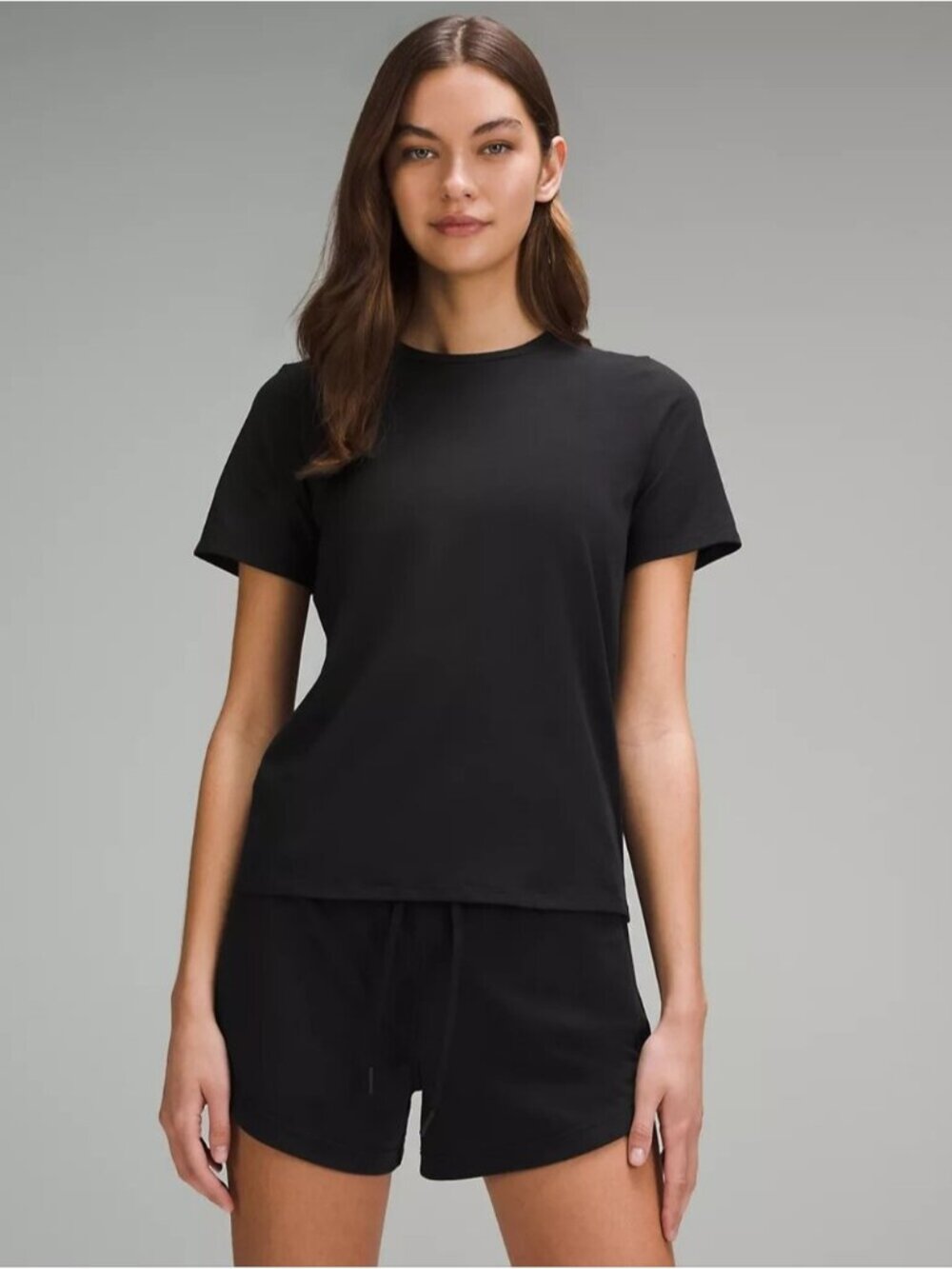 Lululemon Organic Cotton Straight-Hem Crewneck T-Shirt Black